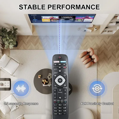 Vista 4 de NH500UP - Control remoto universal de repuesto compatible con Smart TV LCD LED 4K UHD Smart TV Philips