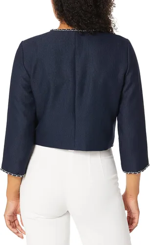 Vista 2 de Karl Lagerfeld Paris Chaqueta de tweed para mujer con detalle de cadena