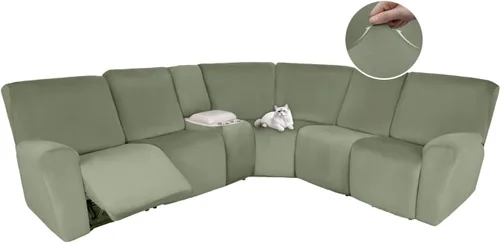 Vista 63 de HDCAXKJ Fundas de sofá seccional reclinable de terciopelo, cubierta de sofá seccional en forma de L, lavable, elástica, suave, para rincón