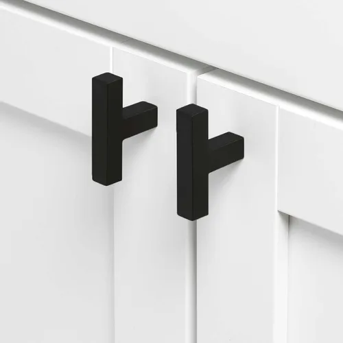 Vista 7 de Modket Paquete de 1 manija cuadrada europea para gabinete de acero inoxidable 304 de 2 pulgadas, pomo negro mate