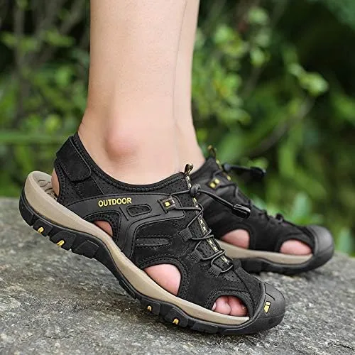 Vista 8 de Men's Sport Sandals Outdoor Hiking Sandals Closed Toe Water Sandals Casual Lightweight Summer Breathable Beach Shoes