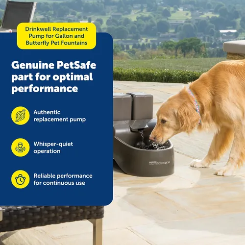 Vista 2 de PetSafe Bomba de repuesto Drinkwell, reemplazo confiable del fabricante original del equipo, accesorio de bomba Drinkwell, incluye adaptador