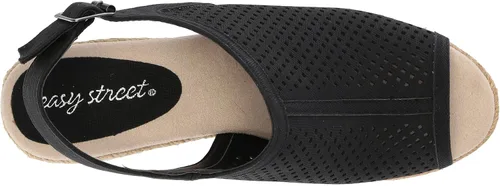Vista 5 de Easy Street Stacy para mujer Lino Negro