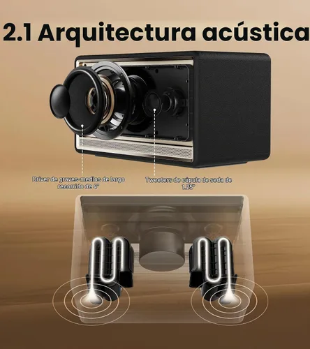 Vista 4 de Edifier Altavoz de escritorio Bluetooth ES300, 60W RMS, luces ambientales Marfil