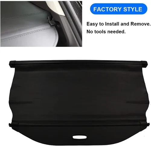 Vista 2 de Cubierta de carga para Hyundai Santa Fe accesorios 2019 2020 2021 2022 2023 negro cubierta de seguridad para maletero