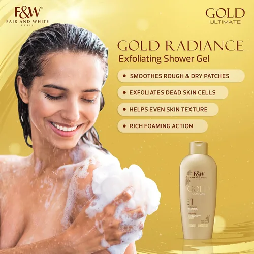 Vista 3 de FAIR & WHITE Gel de baño Gold Radiance (33.8 onzas líquidas)