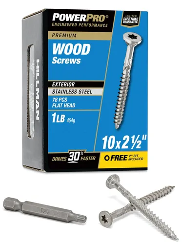Vista 20 de Power Pro Tornillos de madera para exteriores de alta calidad, tornillos de cubierta multiusos #8 x 1-1/2 pulgadas para proyectos al aire libre