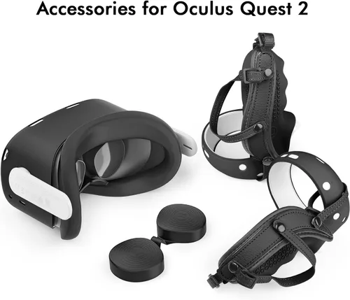 Vista 8 de Controller Grips Cover for Oculus Quest 2, Anti-Leakage Silicone Face Cover for Oculus Quest 2, with Lens Protective Cover and VR Shell, Accessories
