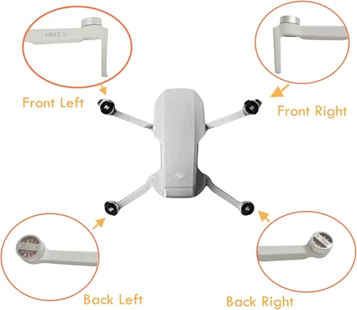 Vista 3 de Mini 2 SE piezas de reparación brazo del motor para Mavic Mini 2 SE trasero izquierdo Reemplazo de montaje compatible con accesorios DJI Mini 2 SE