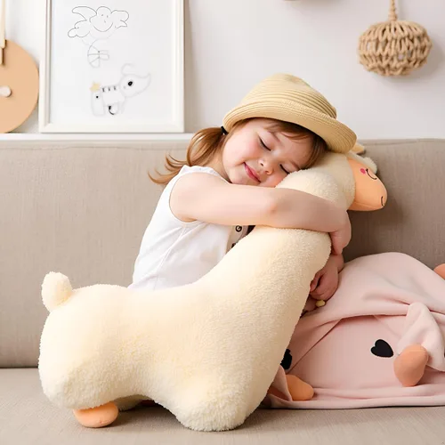 Vista 2 de Ryttir Peluche de llama grande de 29.5 pulgadas, 15% Chubbier, almohada corporal de alpaca suave con peso para niños y adultos, regalo perfecto