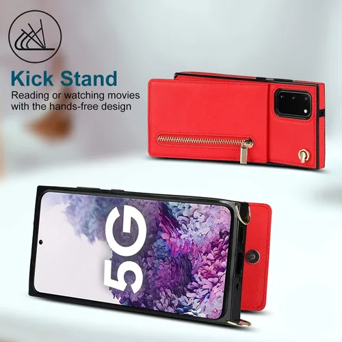 Vista 4 de Funda compatible con Samsung Galaxy S20 de 6.2 pulgadas, bolso de bolsillo, correa de hombro, elegante funda protectora para Samsung Galaxy S20