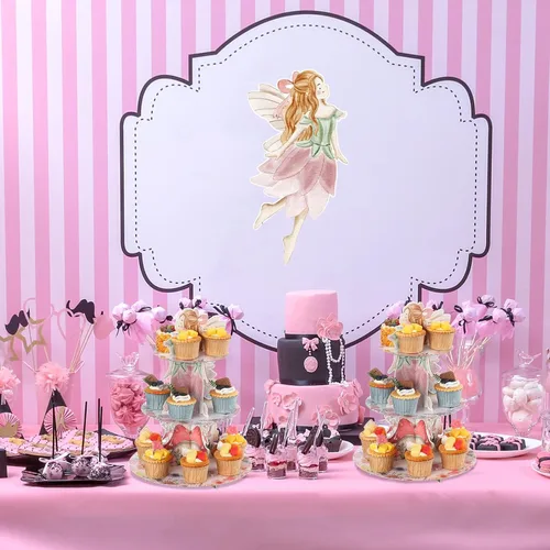 Vista 7 de Honeydak Decoración de soporte para cupcakes de fiesta de hadas de 3 Hada Ángel