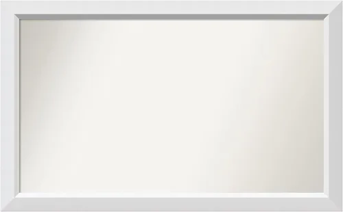 Vista 56 de Amanti Art Espejo de baño blanco para sobre el fregadero, 24 x 26 pulgadas, espejo rectangular blanco y blanco, marco de madera contemporáneo