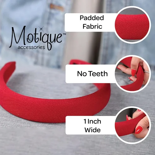 Vista 4 de Motique Accessories Diadema acolchada negra para mujer