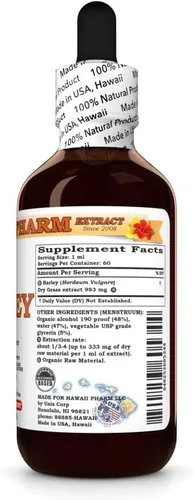 Vista 3 de Hawaii Pharm Extracto líquido de hierba de cebada, 2 fl oz