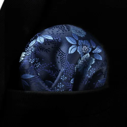 Vista 5 de Corbatas florales tejidas clásicas para hombre, corbata cuadrada de bolsillo, corbatas formales para hombres, boda con pañuelo