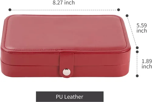 Vista 7 de Smileshe Joyero para mujeres y niñas estuche organizador de viaje pequeño de piel sintética cajas de almacenamiento portátiles para anillos aretes