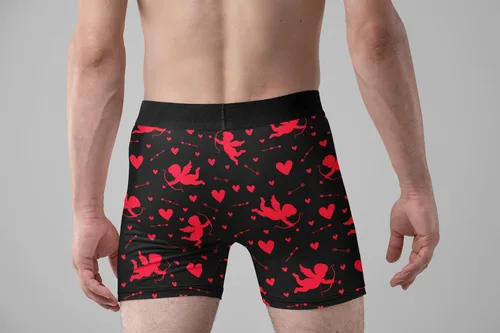 Vista 4 de Calzoncillos tipo bóxer para hombre con lápiz labial Kisses All Over