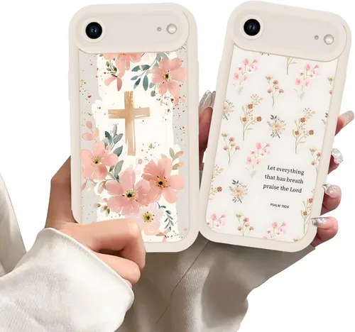 Vista 82 de Paquete de 2 fundas protectoras para iPhone 8 Plus/7 Plus de 5.5 pulgadas con collage de versículos bíblicos de Jesús para mujeres y niñas, diseño
