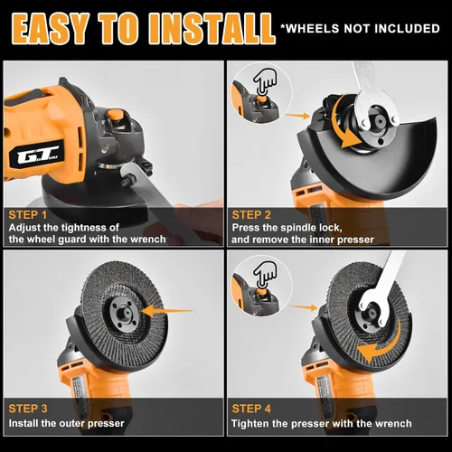 Vista 6 de Amoladora angular inalámbrica compatible con batería Dewalt 20V MAX, herramienta de corte de potencia de 4-1/2 pulgadas 9500RPM, motor sin