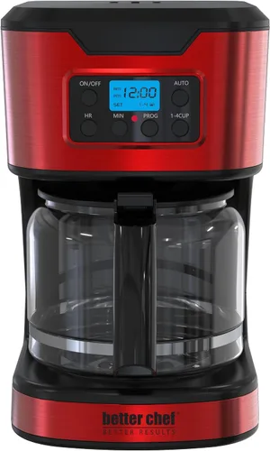 Vista 3 de Better Chef Cafetera programable de 12 tazas Ajuste de 1-4 tazas Pausa automática para servir 2 horas de mantenimiento del calor Filtro