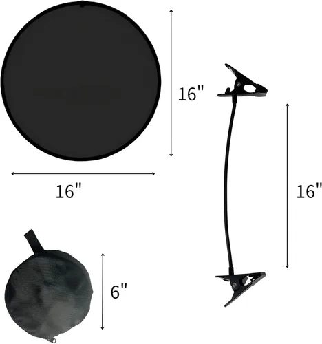 Vista 3 de Parasol ajustable para laptop con soporte flexible, bolsa de almacenamiento