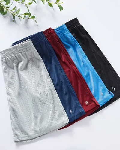 Vista 2 de Liberty Pro Paquete de 5 pantalones cortos deportivos para hombre, pantalones cortos de baloncesto de malla de 9 pulgadas para hombre, pantalones