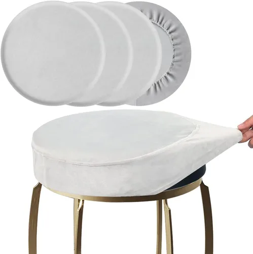 Vista 10 de SINOSSO Funda para taburete de bar, terciopelo súper suave de diámetro.11-13 pulgadas, redonda, elástica, lavable, a prueba de polvo para muebles