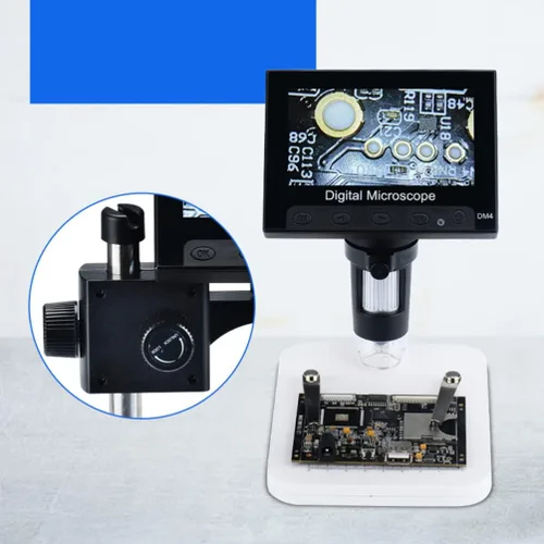 Vista 8 de Hemobllo Microscopio digital con soporte ajustable brillo aumento LED soporta idiomas para reparación y aprendizaje de placas de identificación