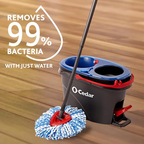Vista 6 de [Usado] O-Cedar RinseClean - Sistema de trapeador giratorio y cubeta Limpia con agua limpia Elimina el 99% de las bacterias Trapeador giratorio