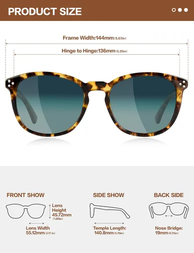 Vista 43 de Gafas de sol polarizadas para mujer con protección UV para mujer, a la moda, grandes sombras con marco de acetato BC2110