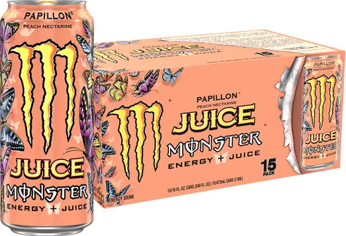 Vista 4 de Monster Energy Rehab Té Verde + Energía, Té Helado Energético, Bebida Energética 15.5 onzas (Paquete de 15) Té helado energético, paquete de 15