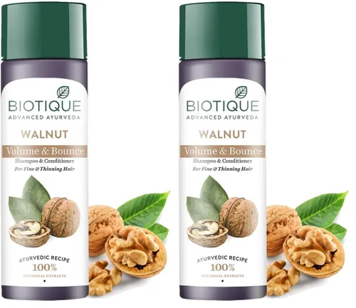 Vista 9 de Biotique Champú voluminizador de corteza de nuez para cabello fino y adelgazante 6.4 fl oz/ 6.42 Oz. I makes hair healthy, sedoso, brillante and