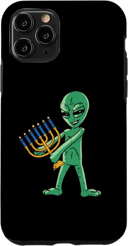 Vista 10 de Funda para iPhone 14 Alien Menorah Hanukkah Star Of David Janukah Jewish Holiday Case