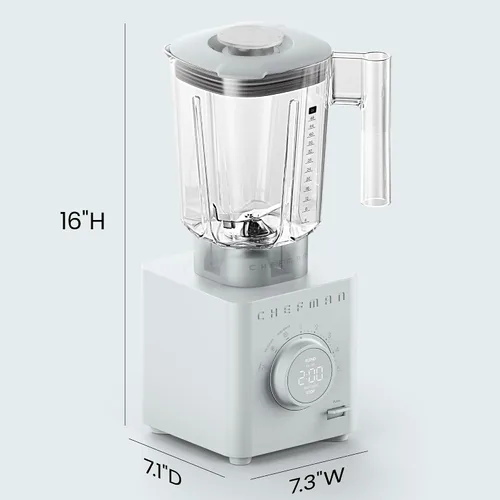 Vista 9 de Chefman Obliterator - Licuadora de encimera de 48 onzas para batidos, motor de 1380W para triturar hielo, nueces y fruta congelada con cuchilla