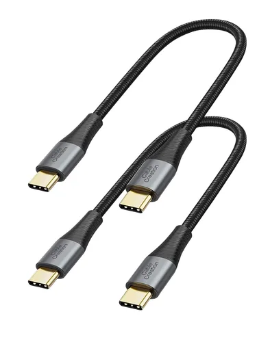 Vista 8 de CableCreation Cable corto USB a USB C de 0.8 pies, cable de carga USB C trenzado para Carplay, Galaxy S23 S23+ S22+ S22 S21 S20 Note 20, MacBook