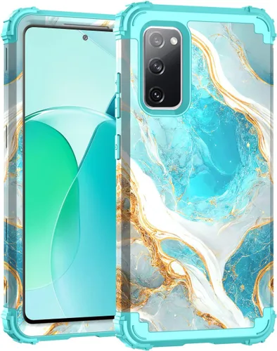 Vista 34 de Hocase Funda para Galaxy S20 FE 5G, Protección resistente a prueba de golpes, goma de silicona suave + parachoques de plástico duro, funda
