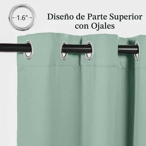 Vista 3 de MYSKY HOME Cortinas Aqua para Armario para Entrada Cortina Opaca para Puerta para Sala de Estar Cortina Oscurecedora de Habitación con Ojales