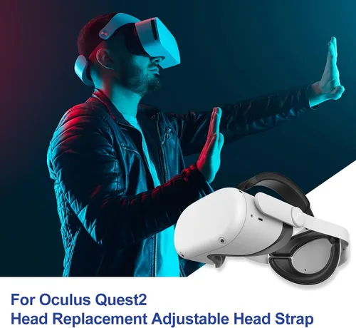 Vista 2 de VR Replacement Head Strap for Oculus Quest 2,Ergonomic Comfortable Design Headset Adjustable Replacement Accessory for Quest 2 Elite Strap