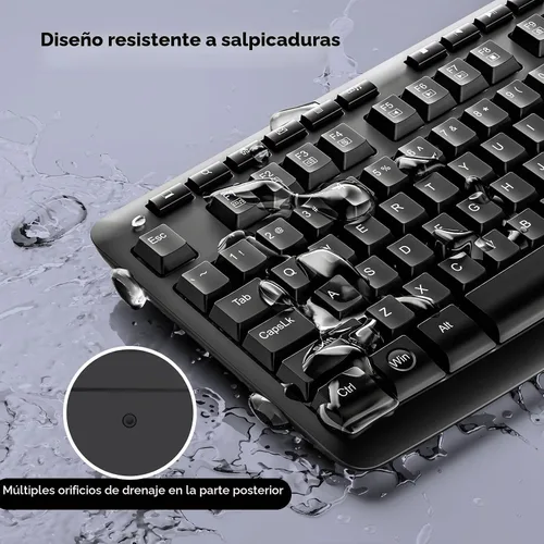 Vista 5 de Redragon - Teclado inalámbrico, teclado ergonómico inalámbrico de tamaño completo de 2.4G con 10 teclas multimedia individuales, resistente a