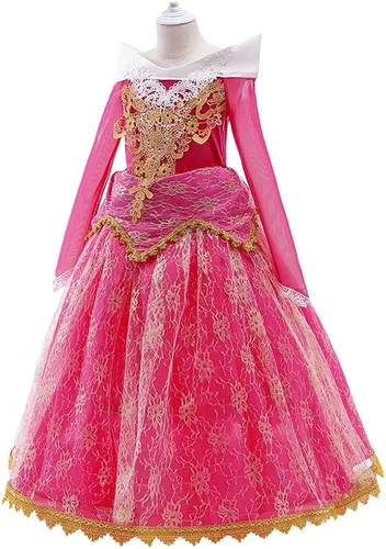 Vista 3 de Lito Angels Disfraz de princesa durmiente para niñas, Halloween, fiesta de cumpleaños, vestido de baile con accesorios