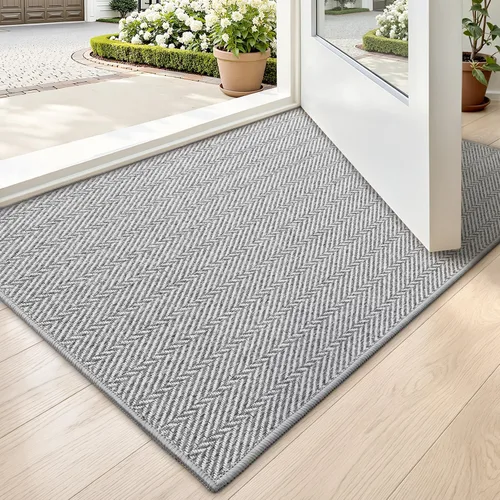 Vista 24 de LUMI Tapete ultradelgado para puerta de interior de 17 x 30 pulgadas, tapete de entrada antideslizante, tapete de perfil bajo, tapete de diseño