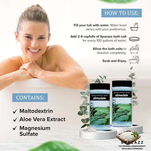 Vista 7 de Spazazz Cristales de eucalipto y menta para spa y baño