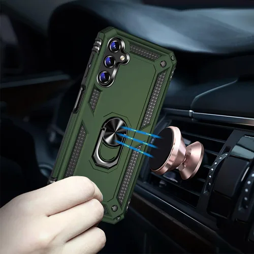 Vista 5 de Funda para Samsung A14 5G, Galaxy A14 5G con protector de pantalla HD, [grado militar de 16 pies probada en caídas], anillo protector a prueba