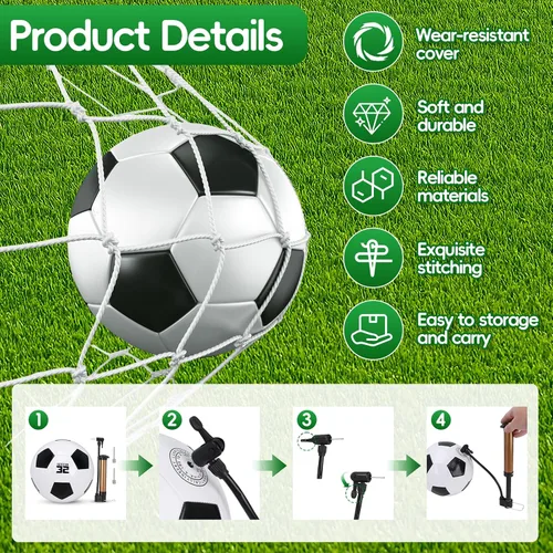 Vista 3 de Regalos de operación de Navidad, paquete de 12 pelotas de fútbol a granel, incluyen pelotas de fútbol de tamaño 5 desinfladas con bombas con agujas