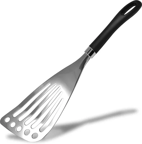 Vista 10 de Seki Japón Espátula para Zurdos Volteador de Huevos Espátula para Pescado Utensilios de Cocina - Volteador Ranurado Volteador de Huevos Utensilios