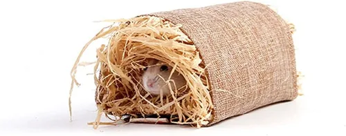 Vista 8 de Hemobllo Cómodo conejo hierba nido suministros para mascotas conejillo de indias túnel nido conejito juguete