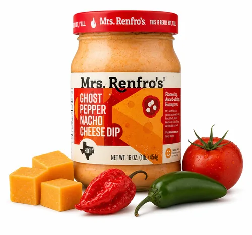 Vista 4 de Mrs. Renfro's Salsa de queso nacho, tarros de 16 onzas (paquete de 4) – Dip cremoso de queso listo para servir para chips de tortilla, nachos