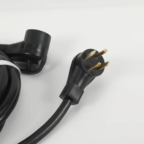 Vista 3 de Cable de extensión NEMA 14-30P macho a hembra 14-30R, resistente con mango de agarre de 30 amperios, 4 clavijas, 125/250 V, apto para carga de RV