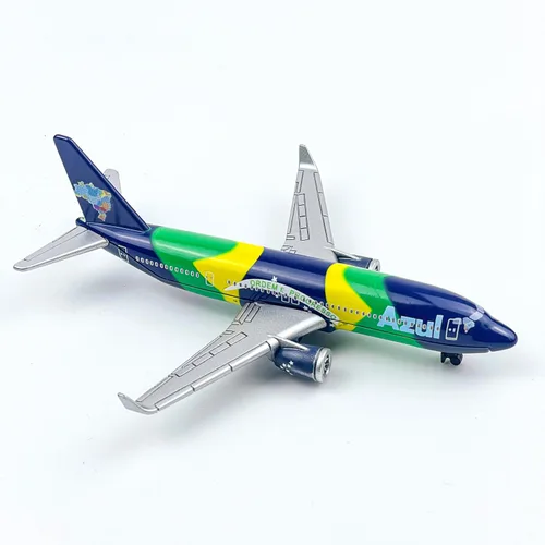 Vista 2 de AVIAMUSE Modelo de avión, modelo de avión azul avión adecuado para colección y Navidad, regalos de cumpleaños